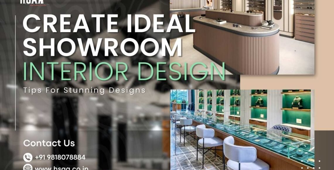 A beautifully designed showroom interior featuring modern furniture, clean lines, and strategic lighting to highlight products.
